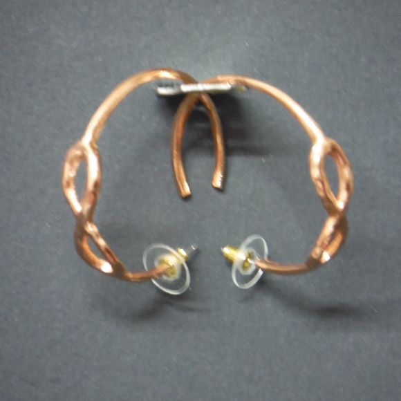 Copper Infinity Hoop Earrings - Picture 3 of 3